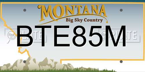 BTE85M Montana License Plate