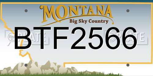 BTF2566 Montana License Plate