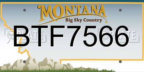 BTF7566 Montana License Plate