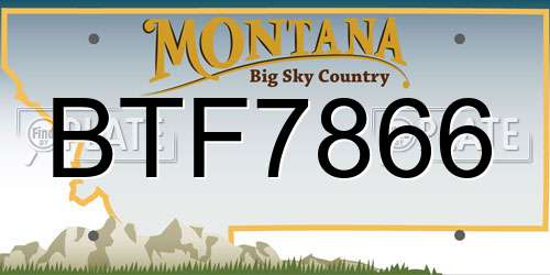 BTF7866 Montana License Plate
