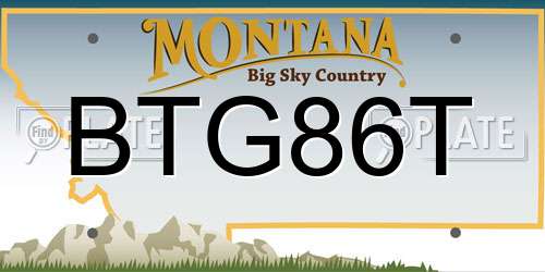 BTG86T Montana License Plate