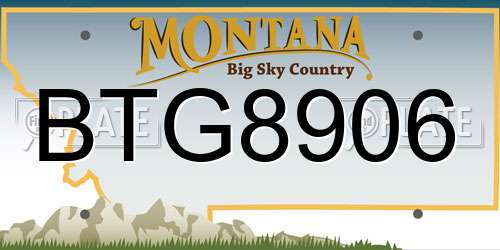 BTG8906 Montana License Plate