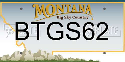 BTGS62 Montana License Plate