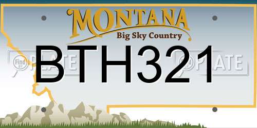 BTH321 Montana License Plate