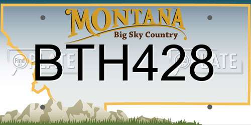 BTH428 Montana License Plate