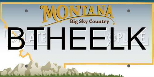 BTHEELK Montana License Plate