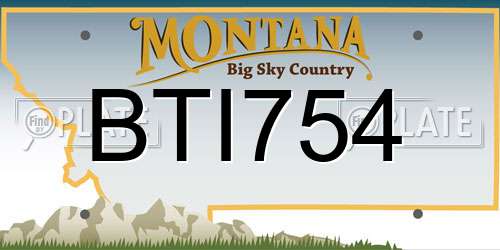 BTI754 Montana License Plate