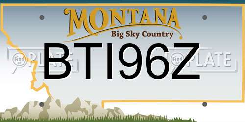 BTI96Z Montana License Plate