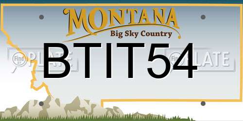 BTIT54 Montana License Plate