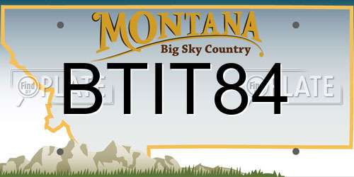 BTIT84 Montana License Plate