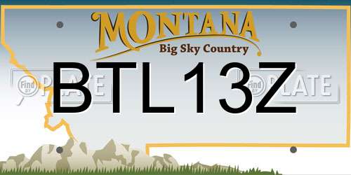 BTL13Z Montana License Plate