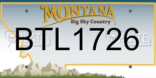 BTL1726 Montana License Plate