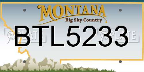 BTL5233 Montana License Plate