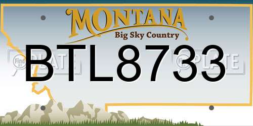 BTL8733 Montana License Plate