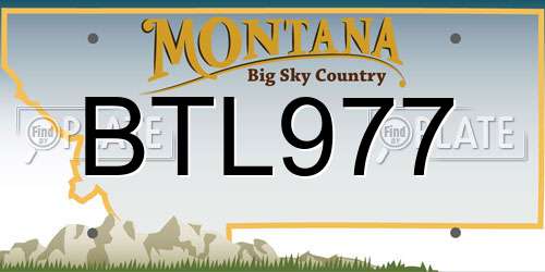 BTL977 Montana License Plate