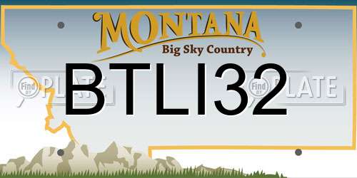 BTLI32 Montana License Plate