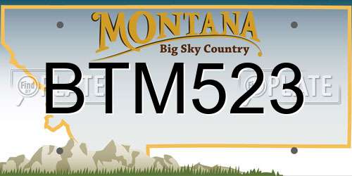 BTM523 Montana License Plate