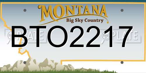 BTO2217 Montana License Plate