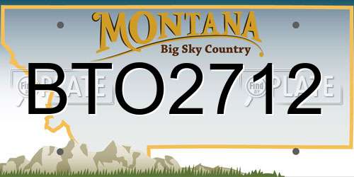 BTO2712 Montana License Plate