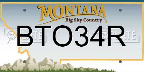 BTO34R Montana License Plate