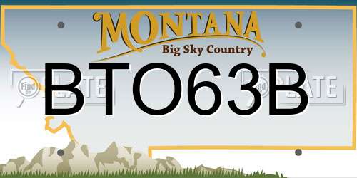 BTO63B Montana License Plate