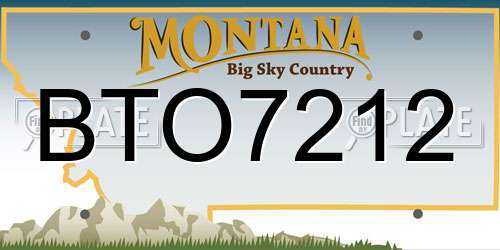 BTO7212 Montana License Plate