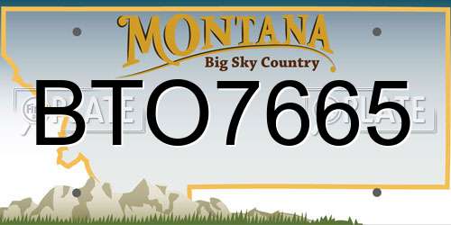 BTO7665 Montana License Plate