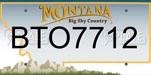 BTO7712 Montana License Plate