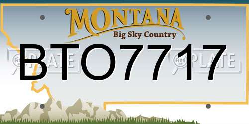 BTO7717 Montana License Plate