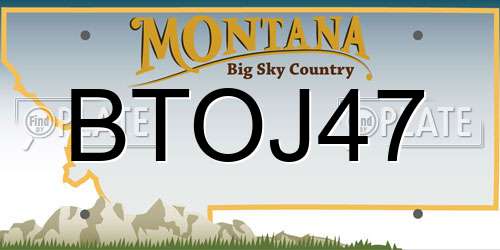 BTOJ47 Montana License Plate