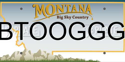 BTOOGGG Montana License Plate