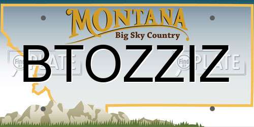 BTOZZIZ Montana License Plate