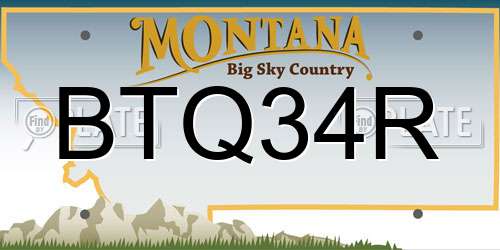 BTQ34R Montana License Plate