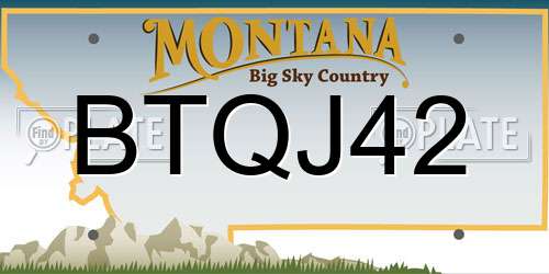 BTQJ42 Montana License Plate