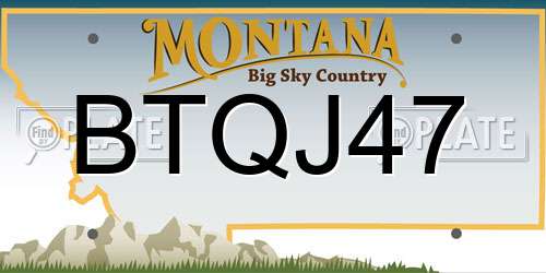 BTQJ47 Montana License Plate