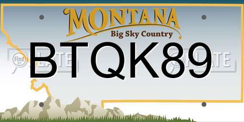 BTQK89 Montana License Plate