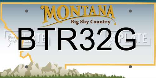 BTR32G Montana License Plate