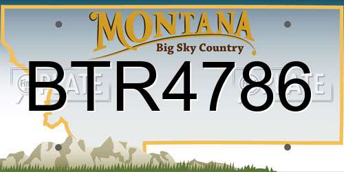 BTR4786 Montana License Plate