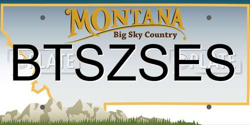 BTSZSES Montana License Plate