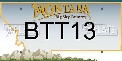 BTT13 Montana License Plate