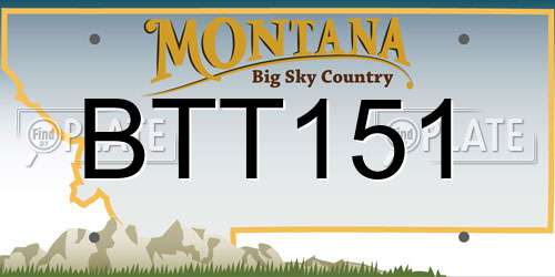 BTT151 Montana License Plate