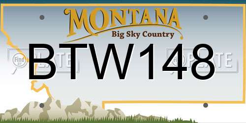 BTW148 Montana License Plate