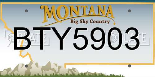 BTY5903 Montana License Plate