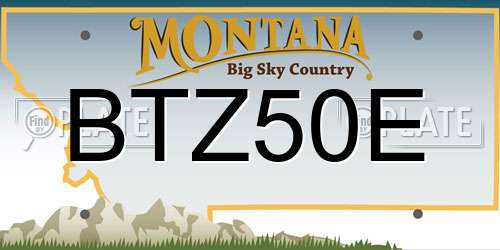 BTZ50E Montana License Plate