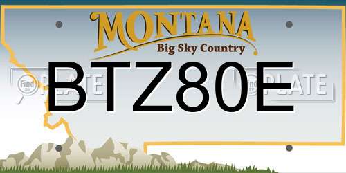 BTZ80E Montana License Plate