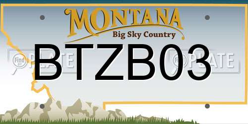 BTZB03 Montana License Plate