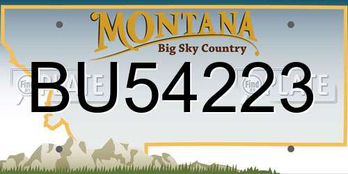 BU54223 Montana License Plate