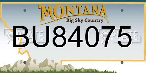 BU84075 Montana License Plate