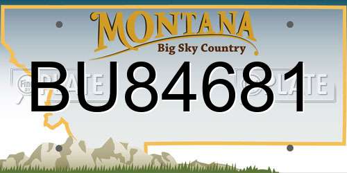 BU84681 Montana License Plate