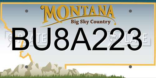 BU8A223 Montana License Plate